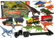 Sada vozidel s helikoptérou a dinosaury – 8 kusů | hračky