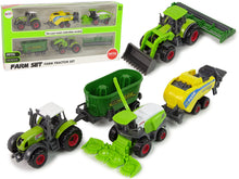 Sada zemědělských strojů 6ks – traktor kombajn kovové