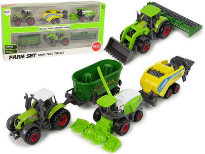Sada zemědělských strojů 6ks – traktor kombajn kovové