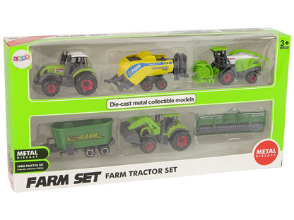 Sada zemědělských strojů 6ks – traktor kombajn kovové