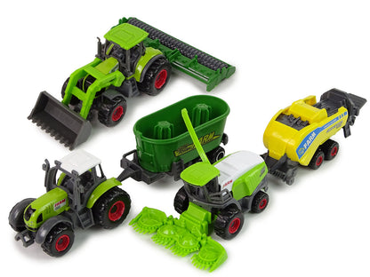 Sada zemědělských strojů 6ks – traktor kombajn kovové