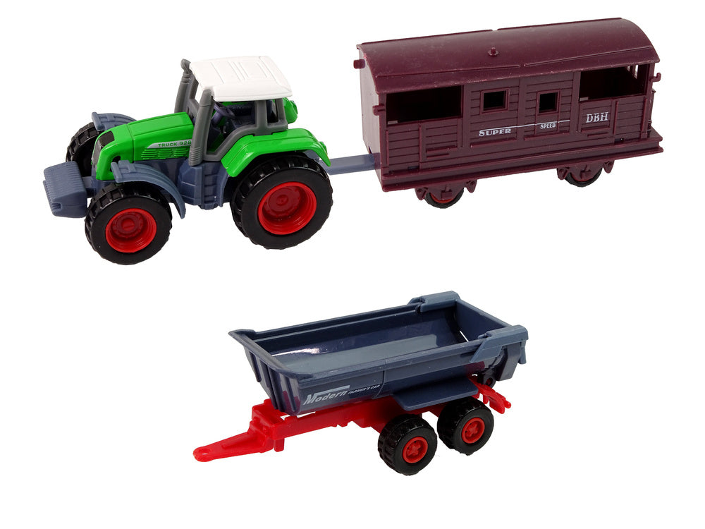 Sada zemědělských vozidel traktor – 12 kusů kov plast
