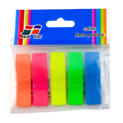 Samolepicí záložky barevné 45x12mm – mix 5 neonových barev