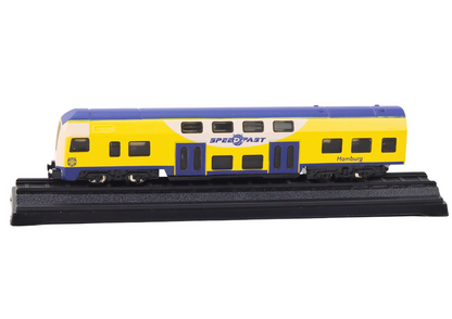 Sběratelský model vlaku kovový 1:48 žluto modrý