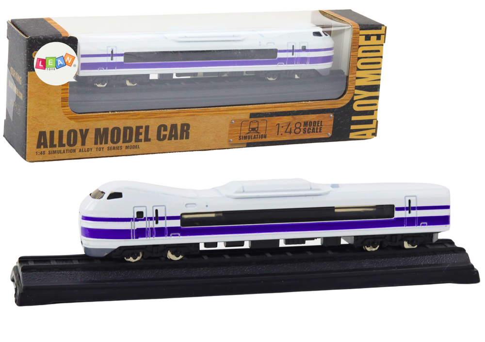 Sběratelský model vlaku vagón 1:48 kovový bílo fialový