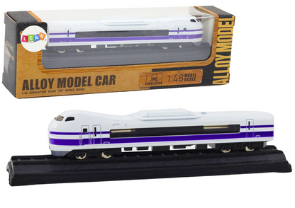 Sběratelský model vlaku vagón 1:48 kovový bílo fialový