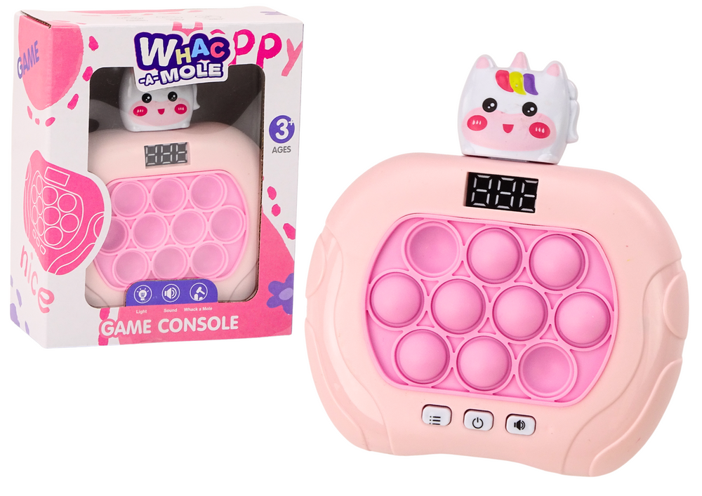 Sensorická hra Pop It jednorožec se světly a zvuky růžová