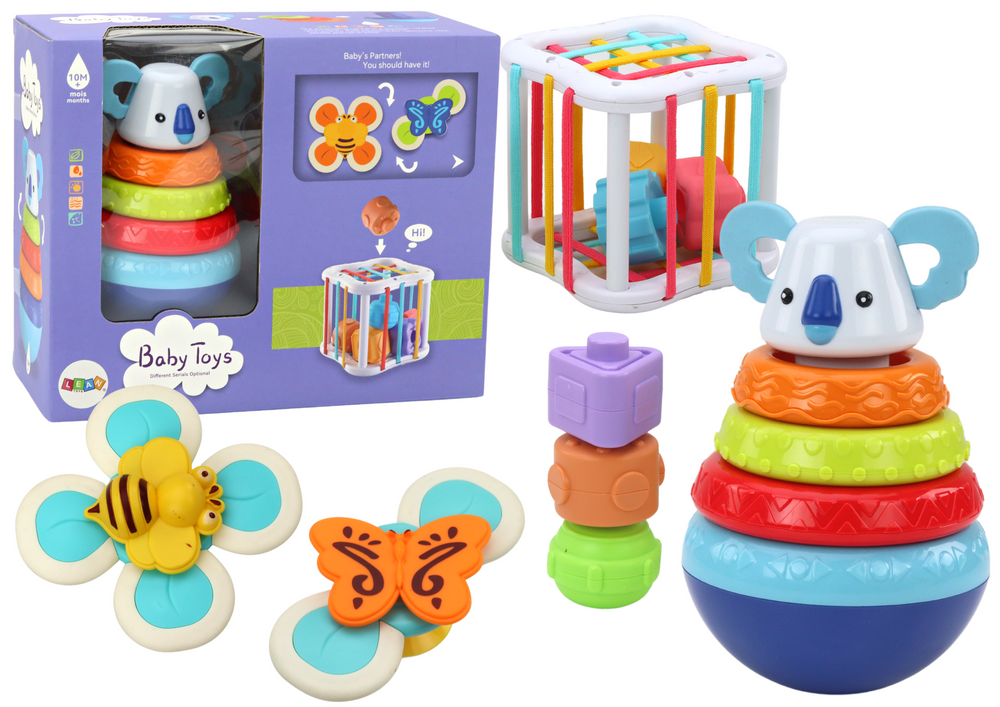 Sensorické hračky věž koala kostka – edukační set