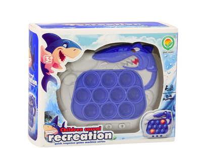 Senzorická hra Pop It žralok se světly a zvuky modrá
