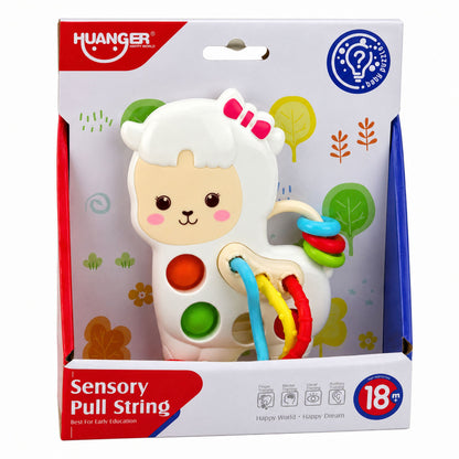 Senzorická hračka lama se šňůrkami a pop-it korálky