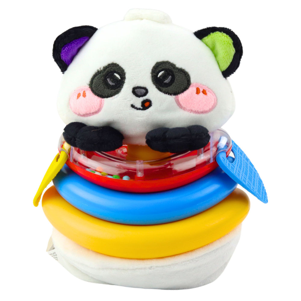 Senzorická hračka panda – kroužky kousátka chrastítko