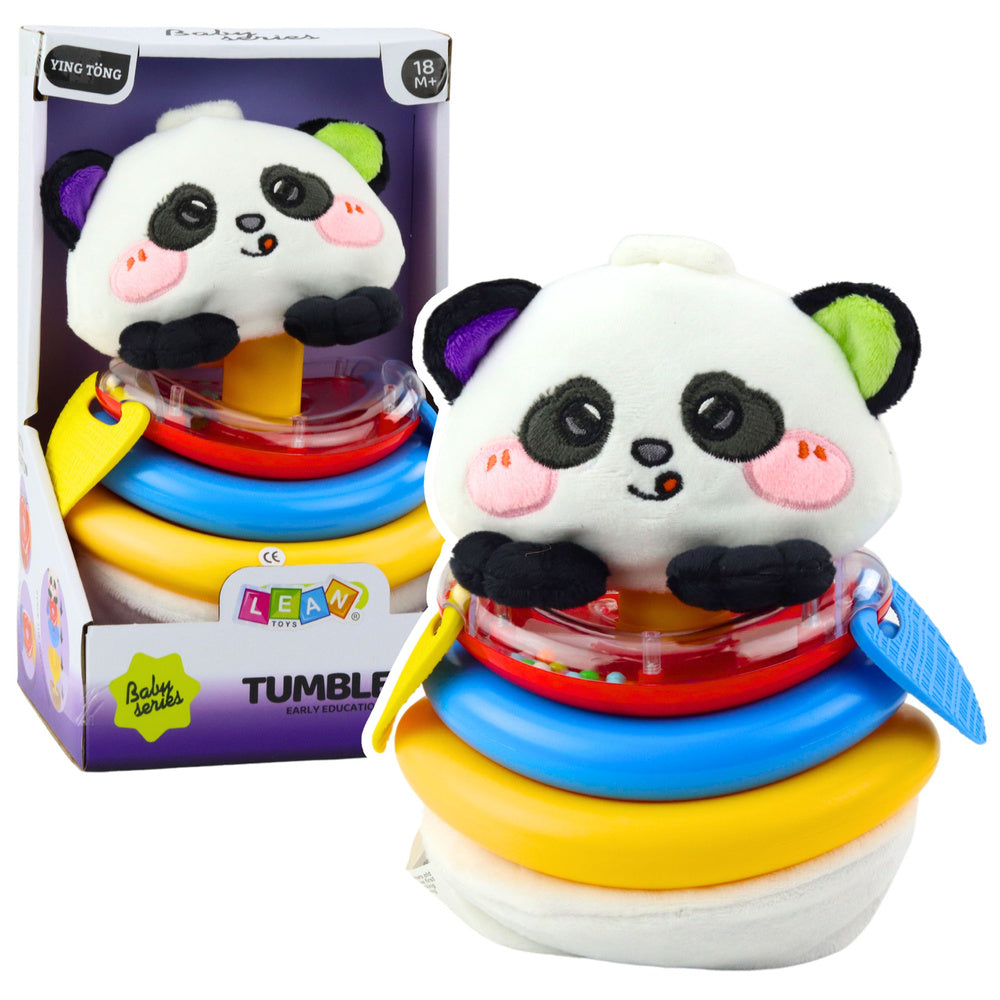 Senzorická hračka panda – kroužky kousátka chrastítko