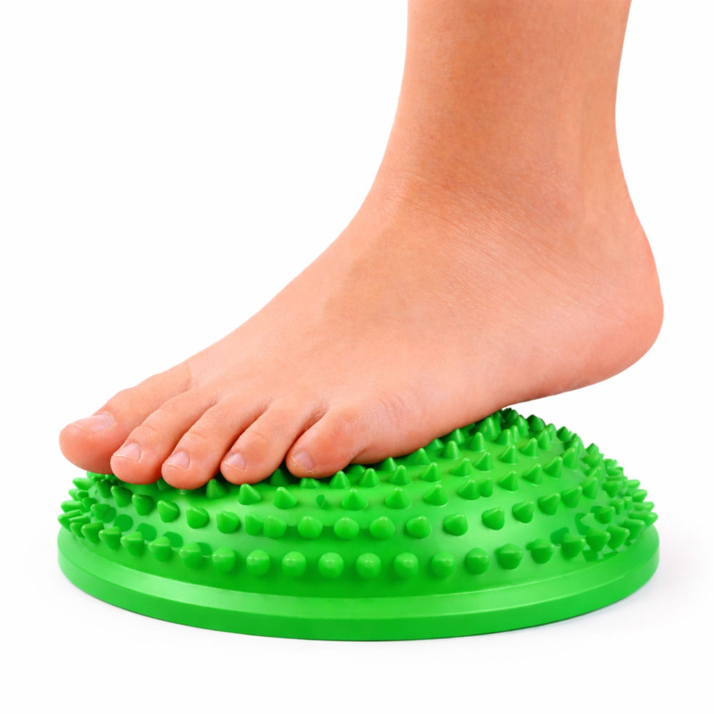 Senzorická polokoule pro masáž a rovnováhu 16 cm – zelená