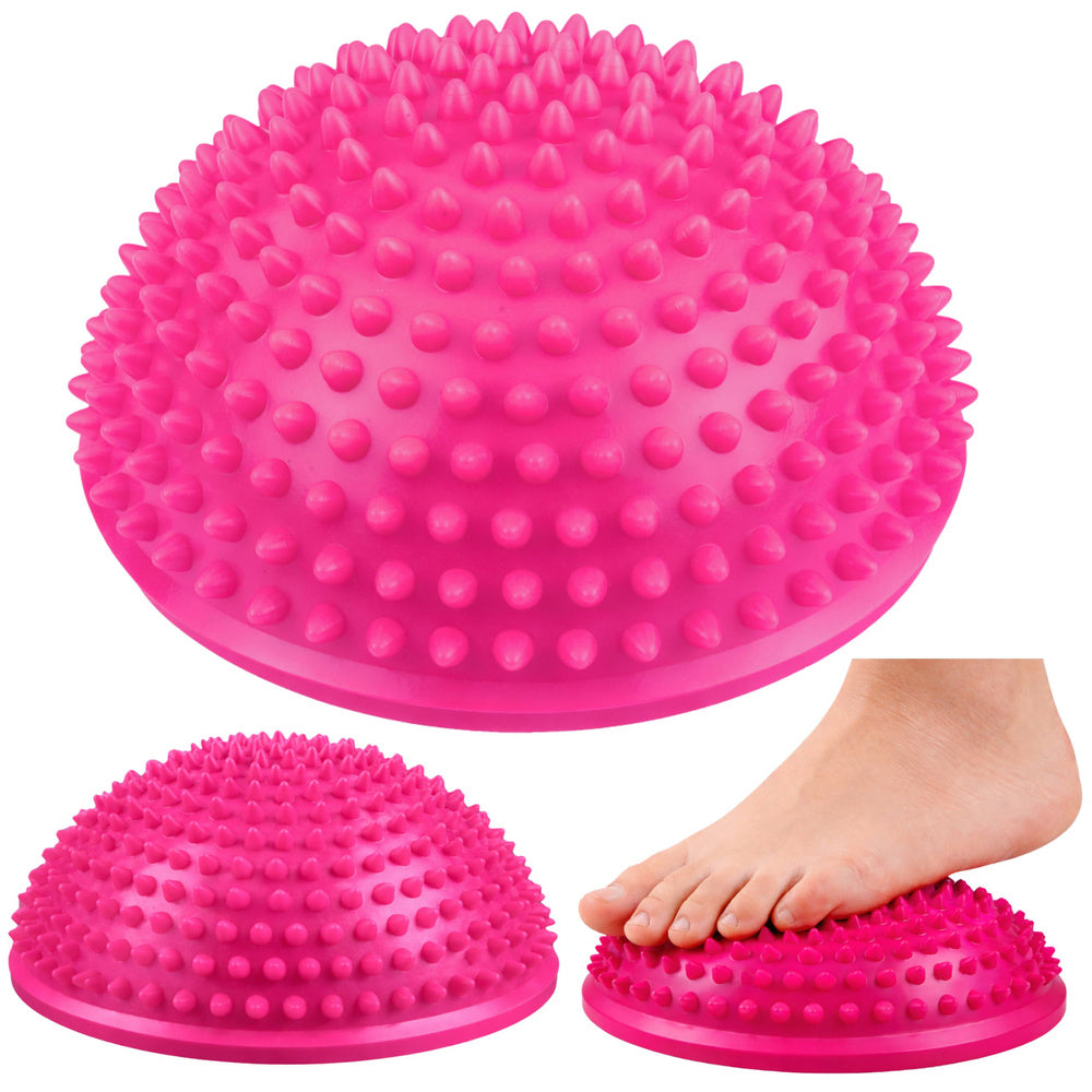 Senzorická polokoule pro masáže a cvičení rovnováhy – růžová, 16 cm