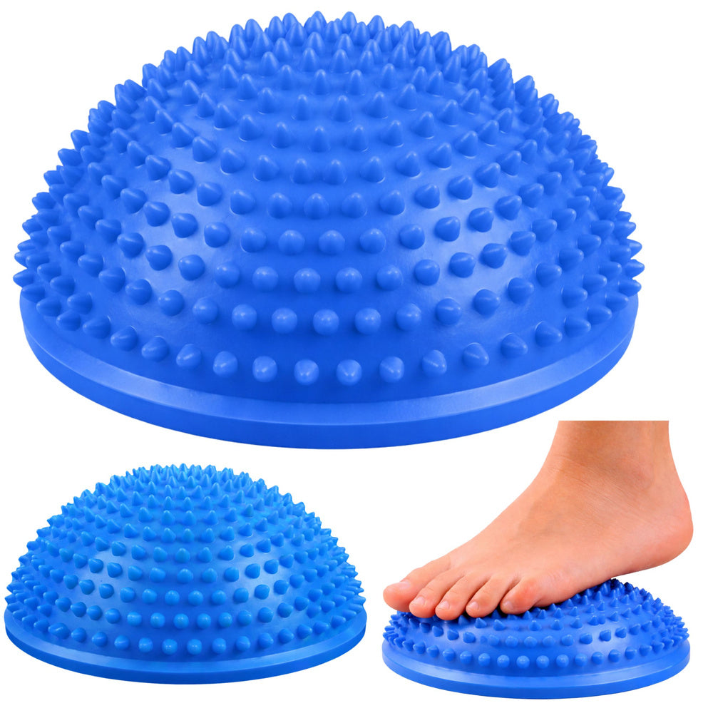 Senzorická polokoule pro masáže a rovnováhu modrá 16 cm