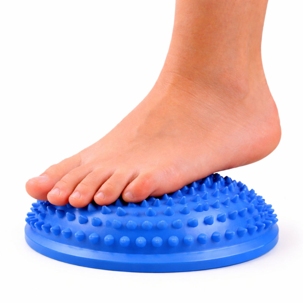 Senzorická polokoule pro masáže a rovnováhu modrá 16 cm
