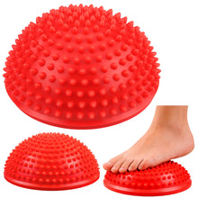 Senzorická polokulovatá podložka pro masáž a rovnováhu – červená 16 cm