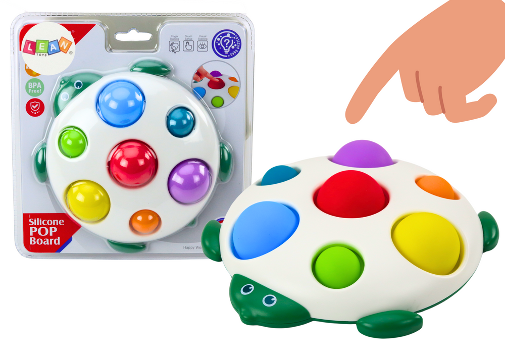 Senzorická želva edukační tabule s Pop-It prvky pro děti