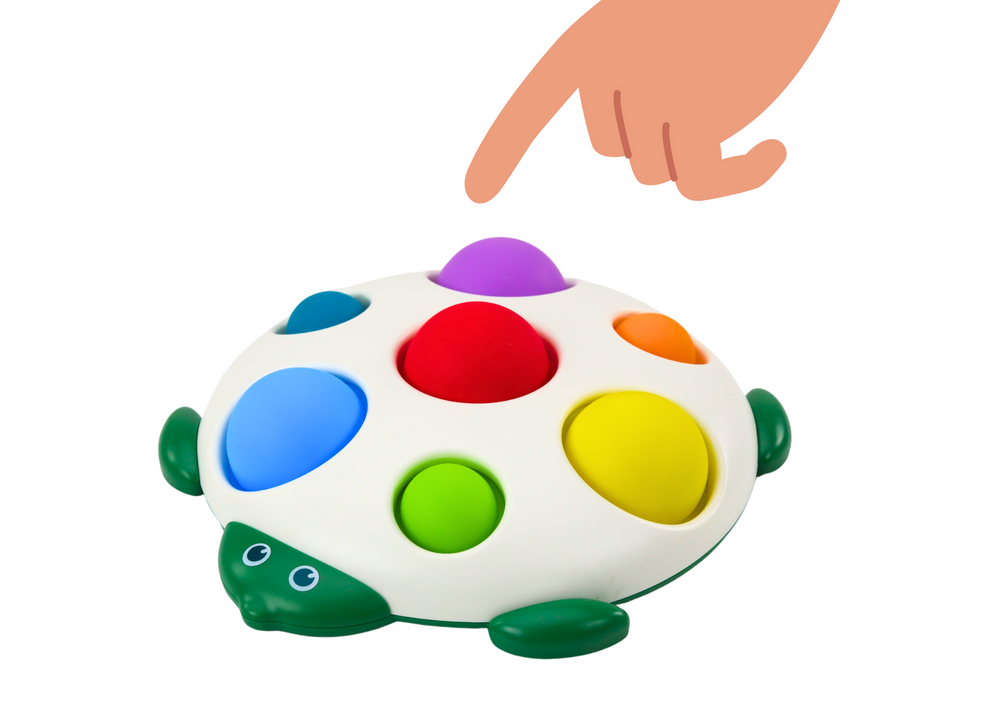 Senzorická želva edukační tabule s Pop-It prvky pro děti