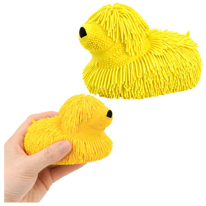 Senzorický stiskací psík s třásněmi a LED světly – od 3 let