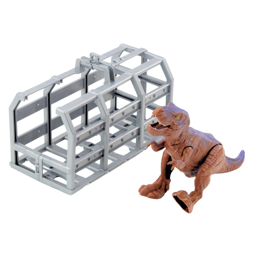 Set kamion, helikoptéra s klecí a dinosaurem se zvuky – zelený