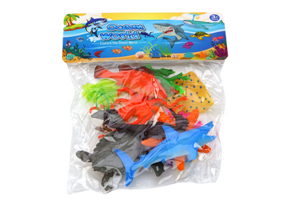 Set mořských zvířátek 7 figurek s vodními rostlinami