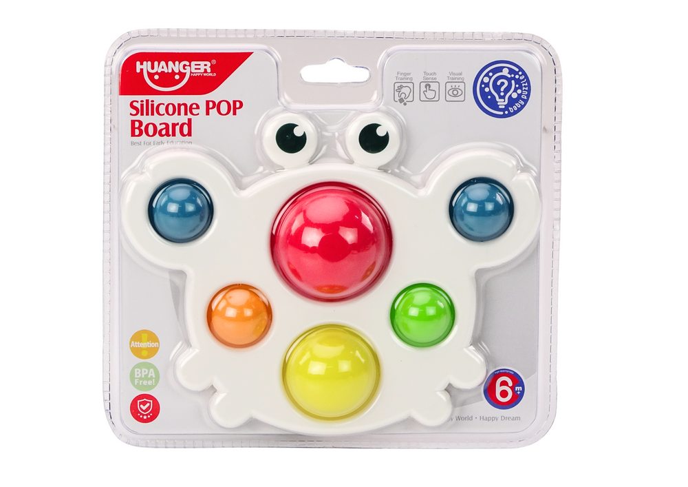 Silikonová sensorická tabulka krab Pop It edukační 6 barev