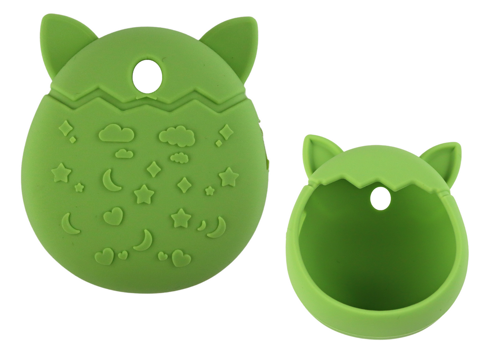 Silikonové pouzdro na Tamagotchi – tvar kočky | zelené
