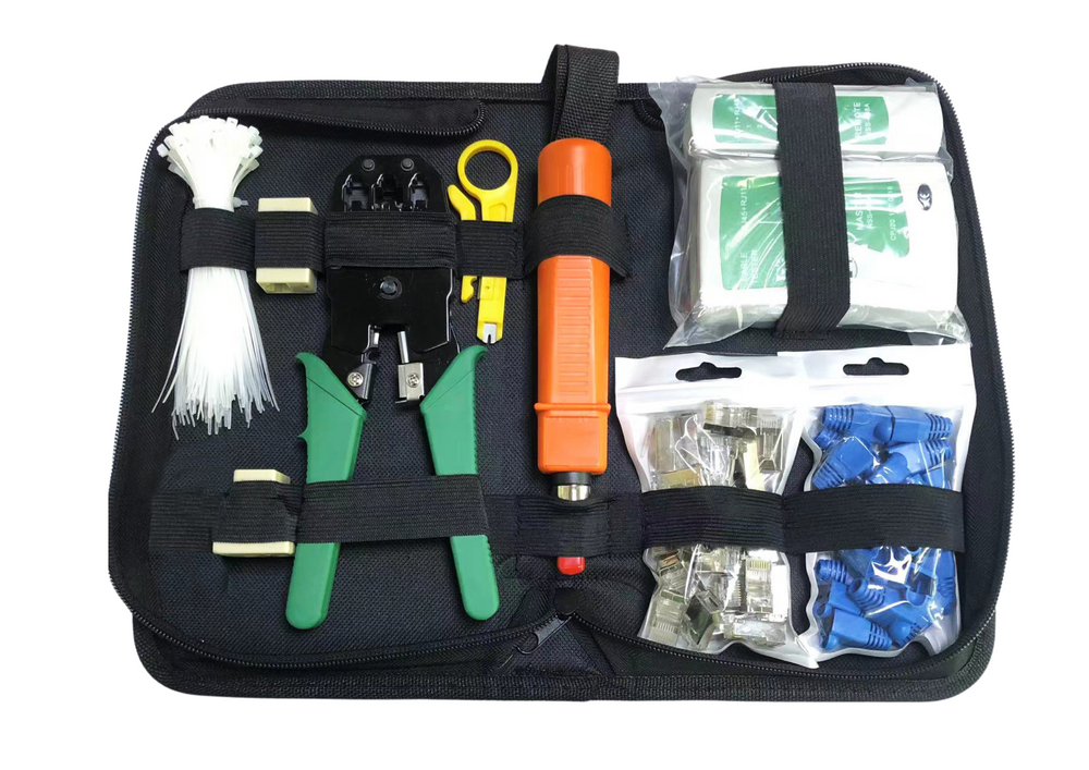 Síťové nářadí 19v1 tester zaciskovačka kabelů RJ45 RJ11