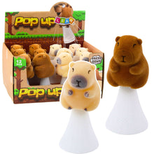 Skákající kapybara na pružině Pop Up 10cm béžová hnědá