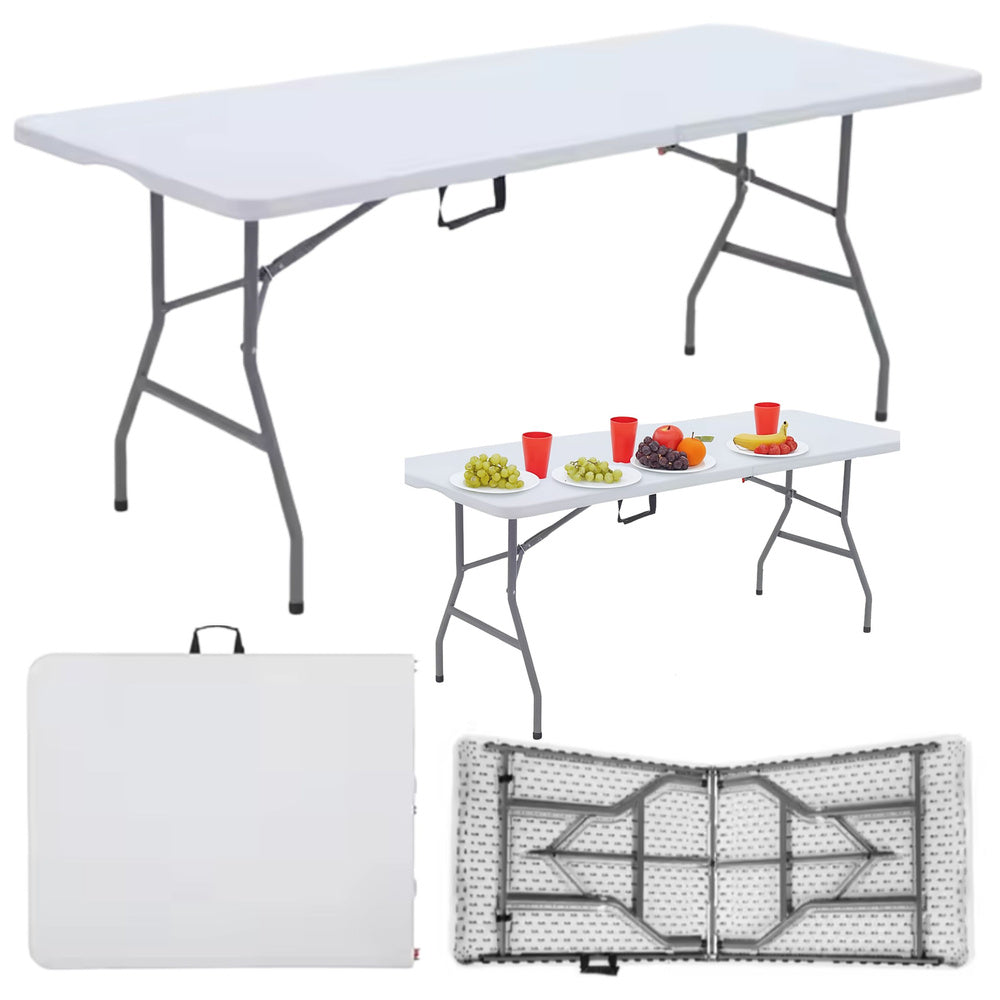 Skládací stůl 180x74 cm – cateringový banketový | bílý
