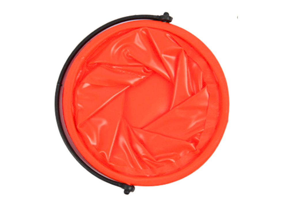 Skládací víceúčelové kbelíček PVC do vody oranžový