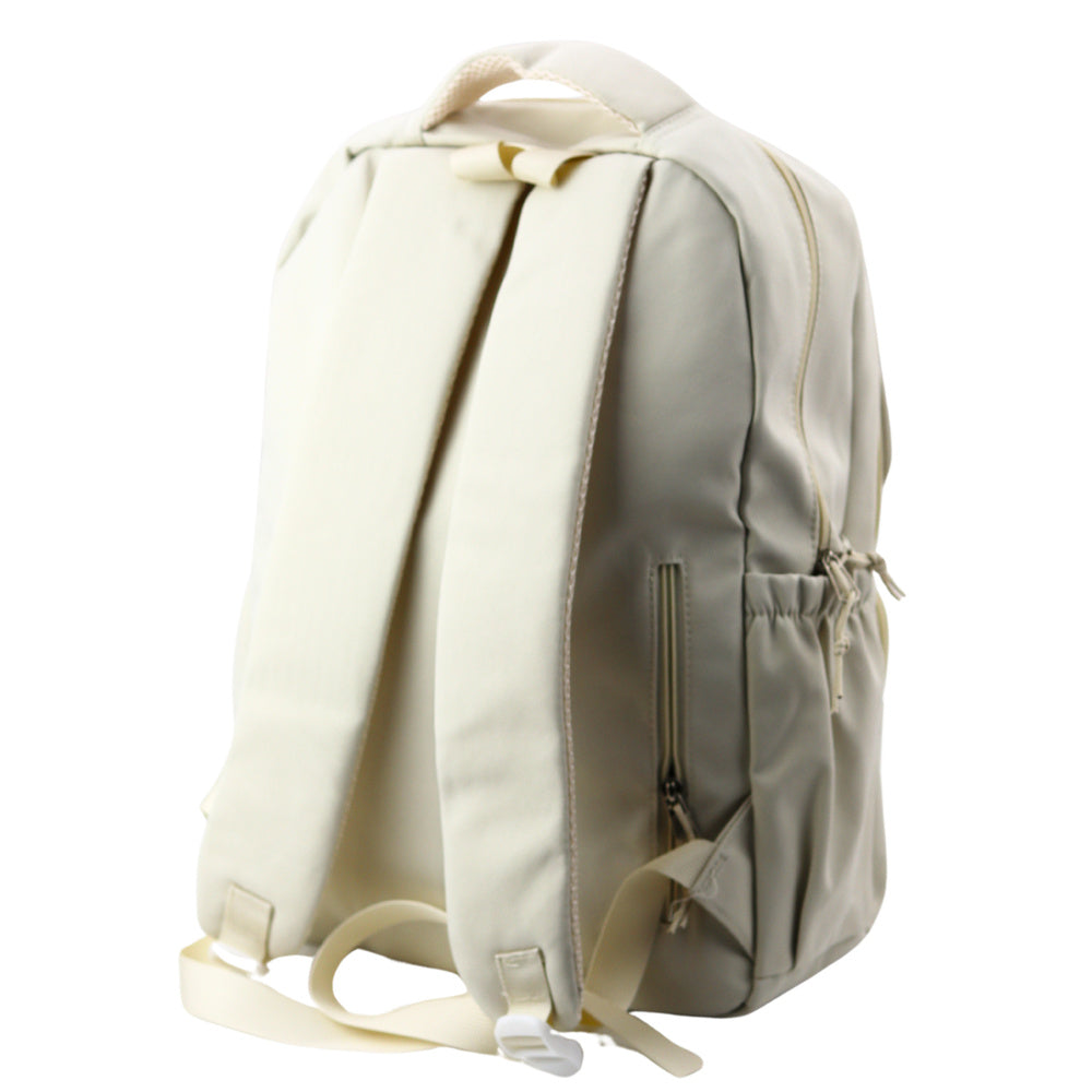 Školní batoh Kapybara s přívěskem a odznáčky béžový 25L 42cm