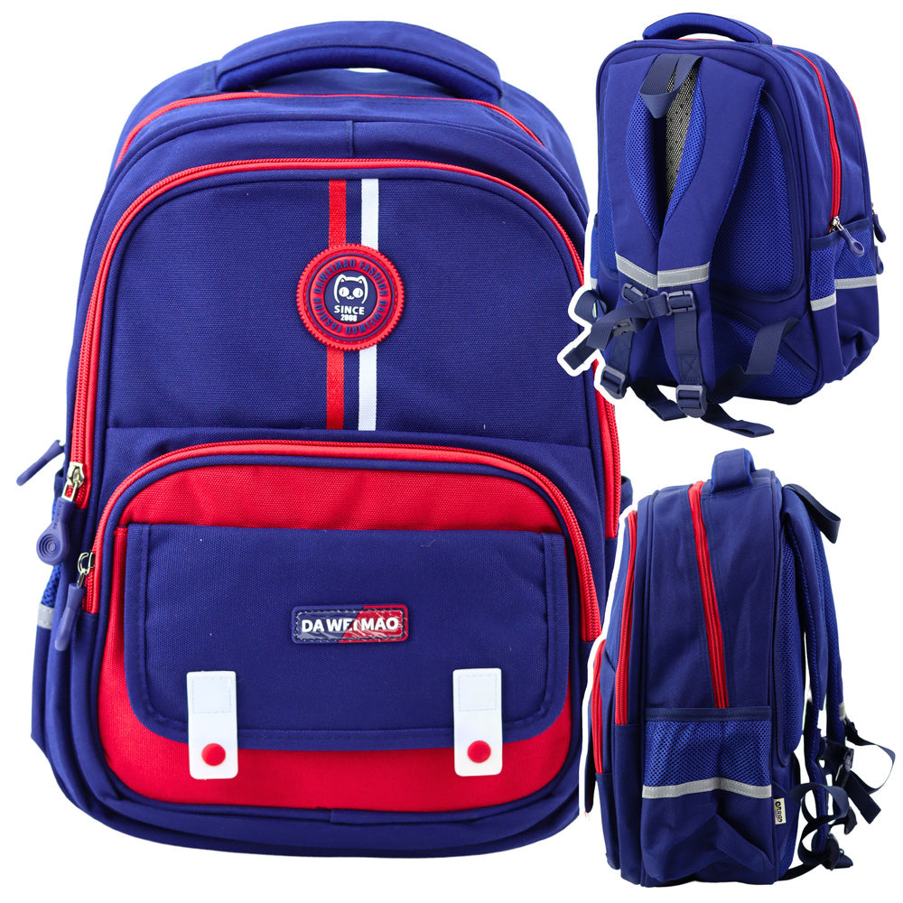 Školní batoh s hrudním pásem 20L – 38cm modro červený