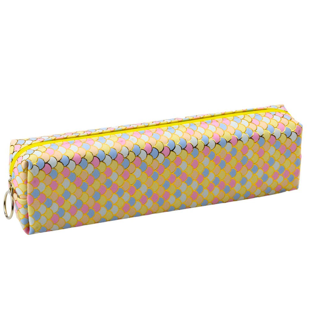 Školní penál organizer s motivem mořské panny žlutý 21x6cm