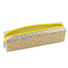 Školní penál organizer s motivem mořské panny žlutý 21x6cm