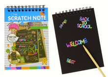 Škrabací notes pro děti s dřevěným rydlem 10 kartek modrý