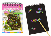 Škrabací notes pro děti s dřevěným rydlem 10 kartek růžový