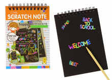 Škrabací notes pro děti s dřevěným rydlem oranžový
