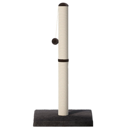 Škrabadlo pro kočky sloupek věž s pomponem 80x40 cm tmavě šedé