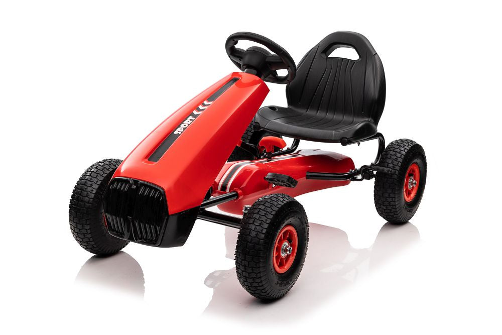 Šlapací gokart G208 – s ručním brzděním a spojkou | červený
