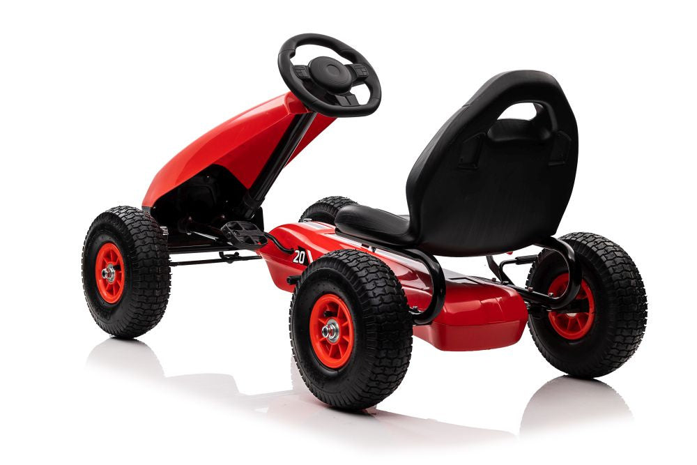 Šlapací gokart G208 – s ručním brzděním a spojkou | červený