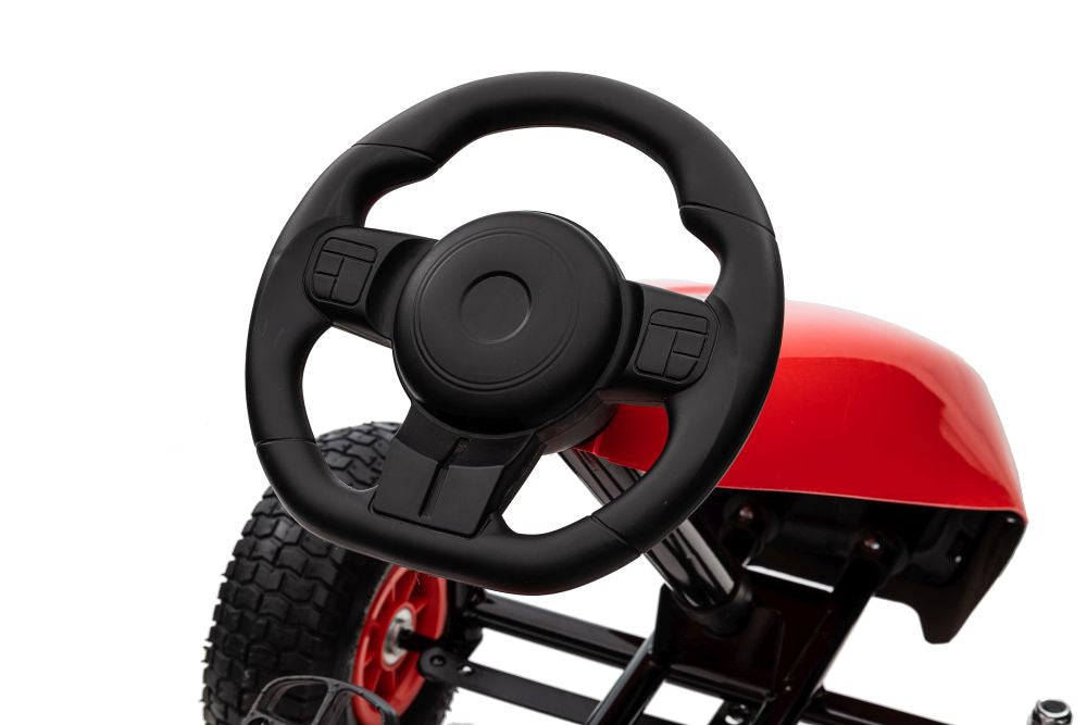 Šlapací gokart G208 – s ručním brzděním a spojkou | červený
