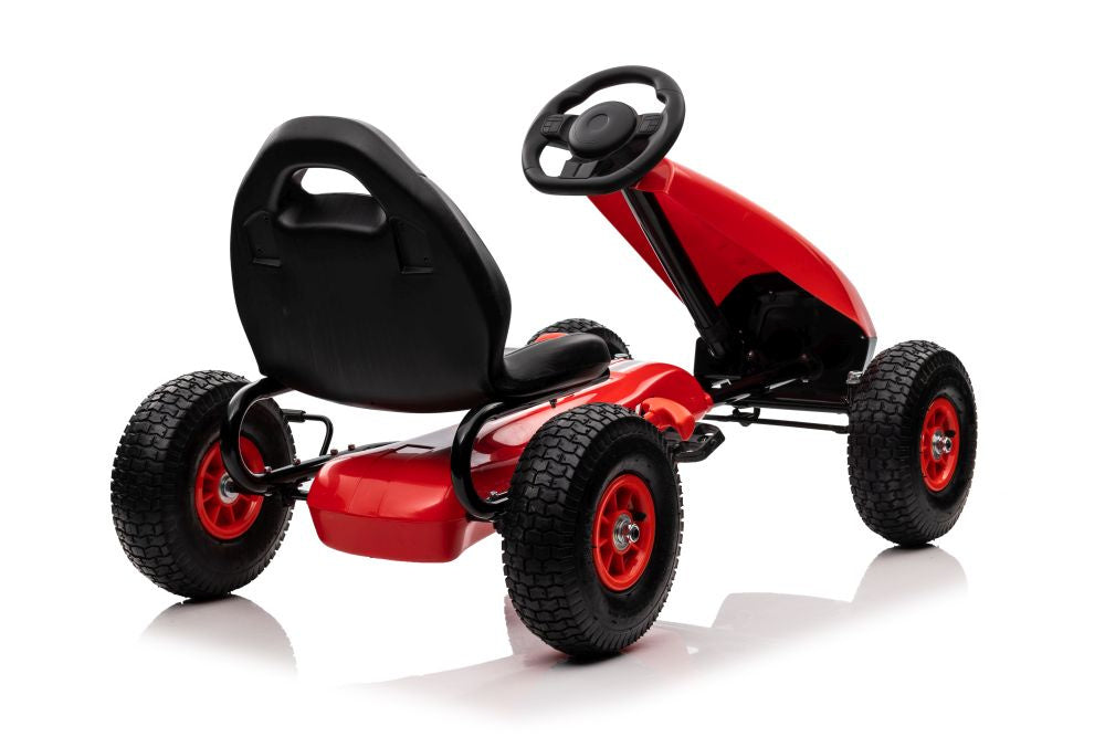 Šlapací gokart G208 – s ručním brzděním a spojkou | červený