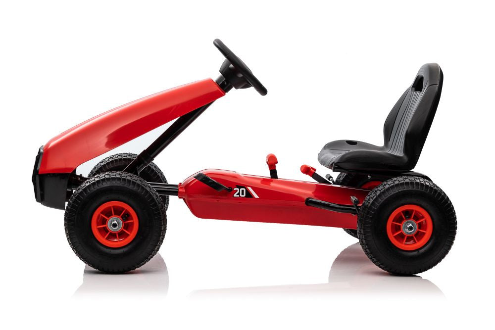 Šlapací gokart G208 – s ručním brzděním a spojkou | červený