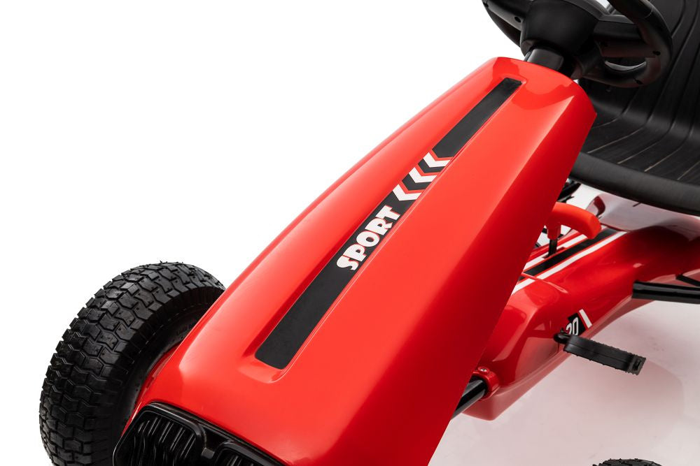 Šlapací gokart G208 – s ručním brzděním a spojkou | červený