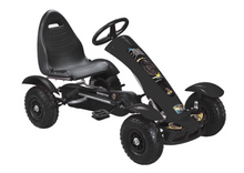 Šlapací gokart s nafukovatelnými koly a ruční brzdou černý