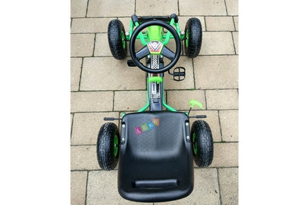 Šlapací gokart s nafukovatelnými koly a ručními brzdami zelený