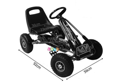 Šlapací gokart s nafukovatelnými koly a ručními brzdami zelený