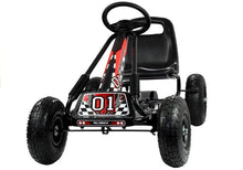 Šlapací gokart s ručními brzdami a nastavitelným sedadlem černý
